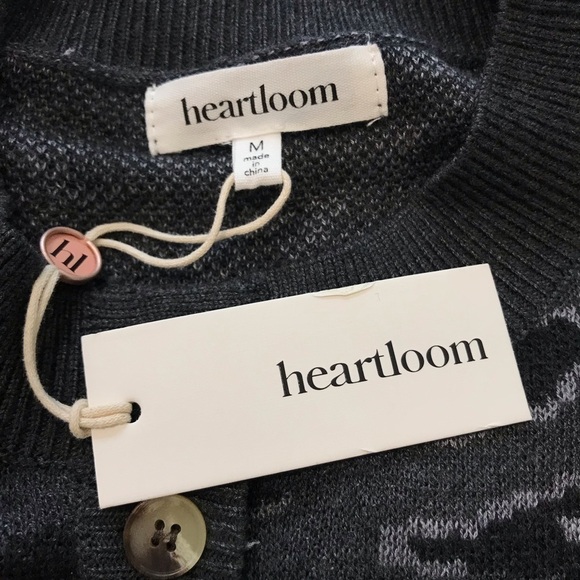 New! Heartloom Natalia Leopard Animal Print Henley Pullover Knit Wool Sweater - Picture 10 of 11